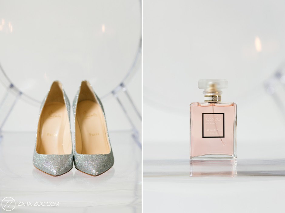 Bride shoes and Perfume Photo